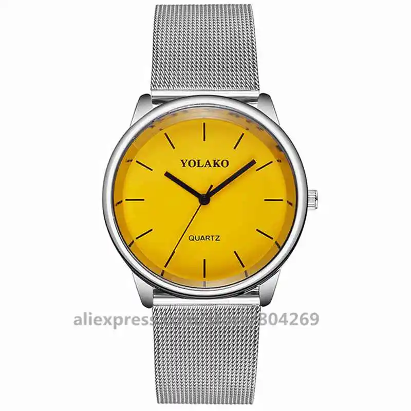 Wholesale Colorful Mesh Metal Alloy Watches Hot Sale Women Dress Wrist Watches Creative Lady Watch 920245