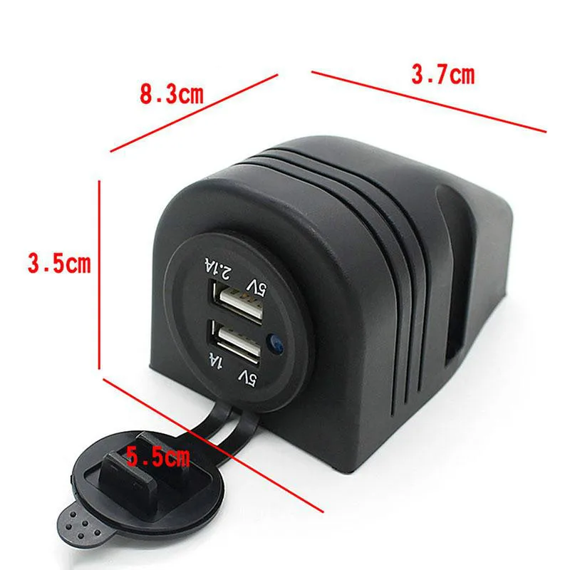 Черный Dual USB автомобили автомобильный прикуриватель гнездо Splitter Зарядное