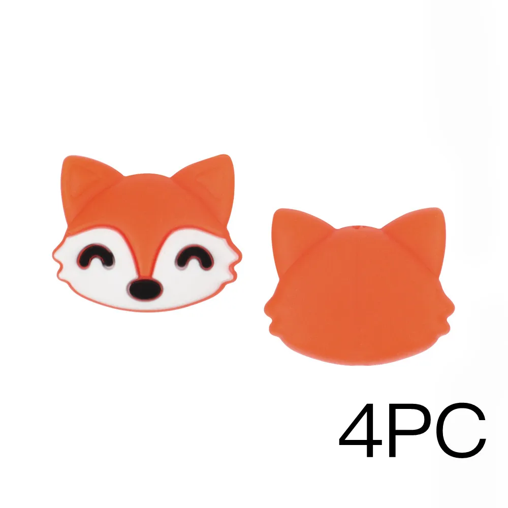 Beads 4pc TYRY. HU Fox, детский прорезыватель, сделай сам, Bebe, бижутерия, кольцо, еда, силиконовые прорезыватели, игрушки для кормления, соски, клипсы, прорезыватели - Цвет: Beads 4pc