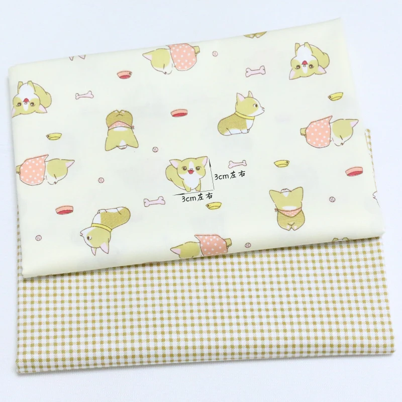 Cartoon Grid Print 100% Twill Cotton Fabric Tissue For DIY Handmade Sewing Tilde Patchwork Baby The Cloth Bedding Home Textile | Дом и сад