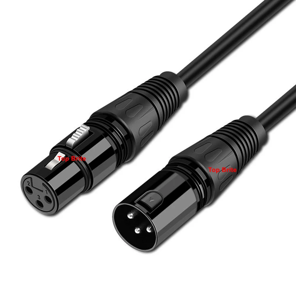 Высококачественный аудиокабель длиной 1 м 3 контактный кабель XLR Aux светодиодный