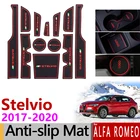 Противоскользящие резиновые коврики для ворот, коврики для чашек для Alfa Romeo Stelvio 2017 2018 2019 Q NRING Q4, аксессуары, наклейки