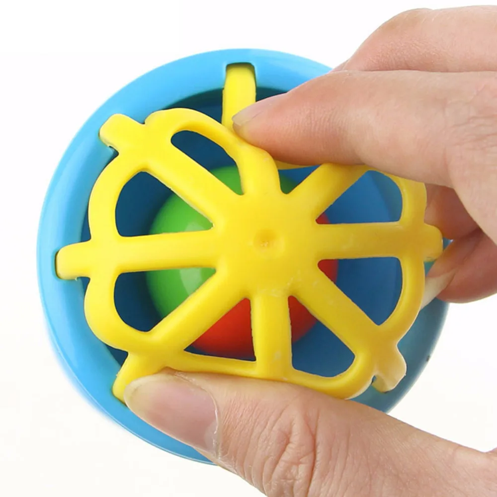 

Newborn Baby Hand Bell Toys Soft Silicone Double-Headed Teether Grabbing Rattle Toy Cartoon Develop Intelligence Rattles Toy