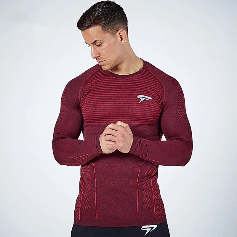 

Men Compression Quick dry Long sleeve T-shirt Man Gym Fitness Training t shirt Male Run Jogging Sports Workout Tight Tees Tops