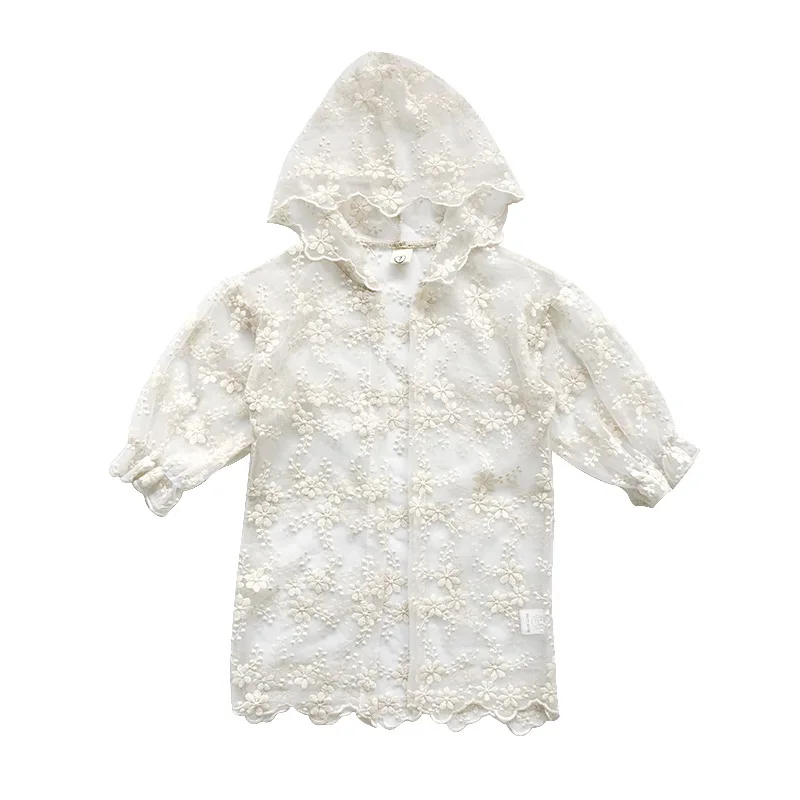 Princess Girls Lace Sunscreen Coats Children Hooded Baby Clothing Long Blouse Cardigan Outerwear Jacket RT525 | Детская одежда и