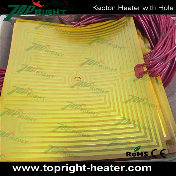 Каптон фильм нагреватель площадь в середине 10 мм отверстие 12В 150 Вт|heater heater|heater