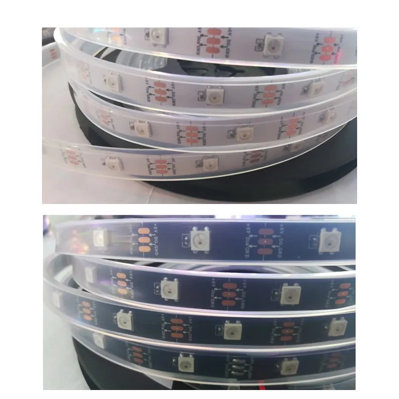 Ws2812b 1 м/5 м 30/60/144 светодиодов/м 2812 светодиодные полосы IP30/IP67 Водонепроницаемый