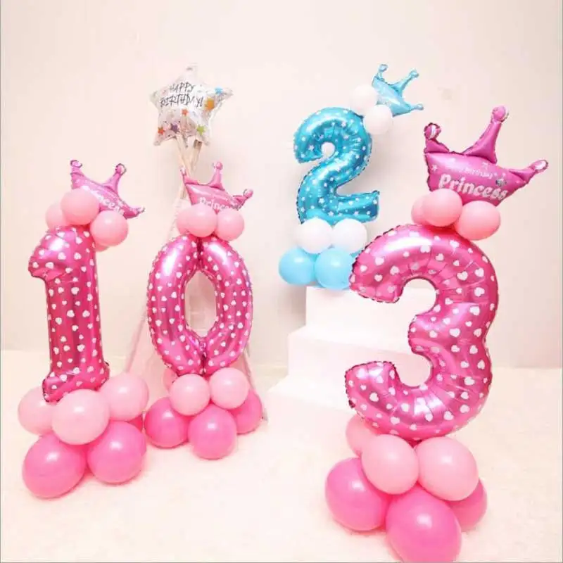 1 Набор цифровых воздушных шаров с цифрами фольгированные воздушные шары
