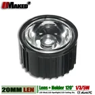 50 комплектов светодиодных линз PMMA высокой мощности 1 Вт 3 Вт 5 8-120 градусов кронштейн для линз с держателем Светодиодная лампа с гладкой поверхностью 20 мм для линз точечного светильника