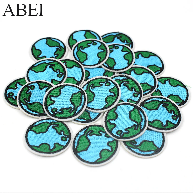 10pcs/lot Diy Embroidered Earth Patches Iron On Star Appliques Sewing Clothes Bags Jeans Coats Motif Badge Apparel Stickers | Дом и сад