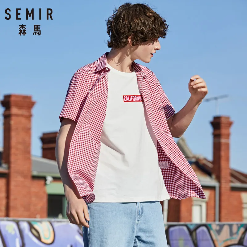 SEMIR 2020 летняя новая мужская рубашка с коротким рукавом Корейская хлопковая в