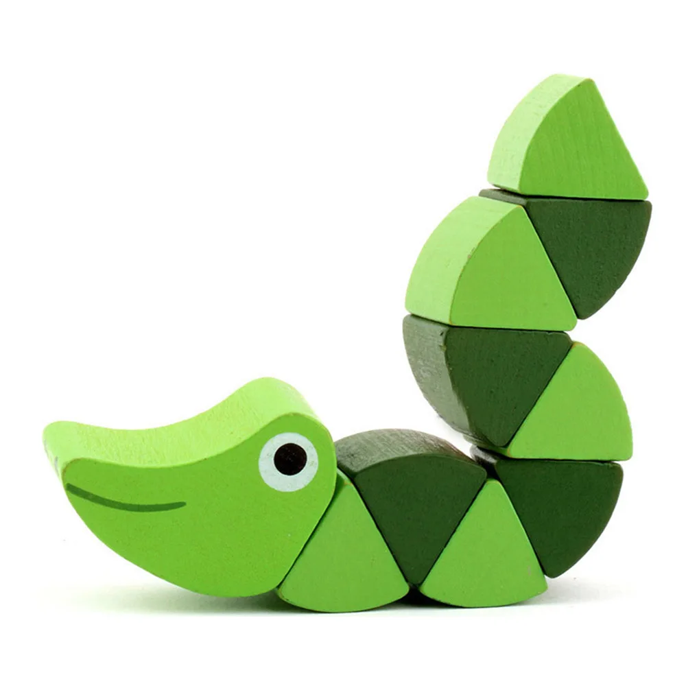 Puzzles Colorful Wooden Worm Kids Learning Educational Didactic Baby Development Toys Fingers Game for Children Montessori Gift