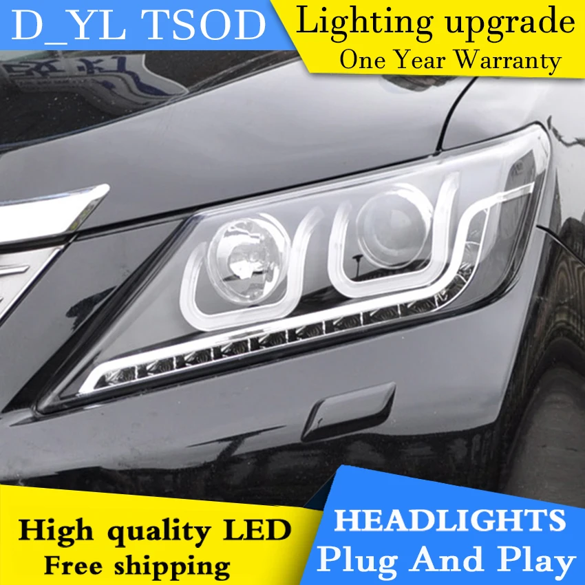 D_YL Car Styling for Toyota Camry Headlights 2012-2014 LED Headlight DRL Lens Double Beam H7 HID Xenon bi xenon lens | Автомобили и