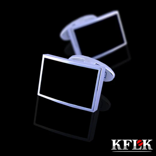KFLK Роскошные Популярные запонки для рубашки мужчин брендовые черные высшее