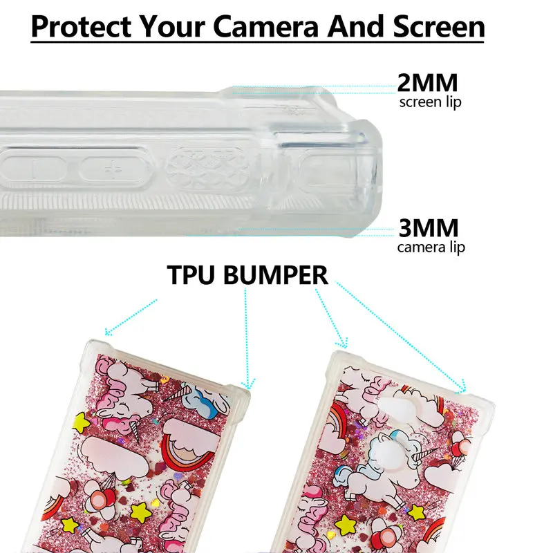 J&ampR Glitter Dynamic Liquid Quicksand Soft TPU Case For Sony Xperia L2 XA1 XA2 XZ1 XZ Premium Back Cover Cartoon Phone Cases |