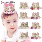 Женская Цветочная корона, Женская Золотая Корона на день рождения, аксессуар для волос