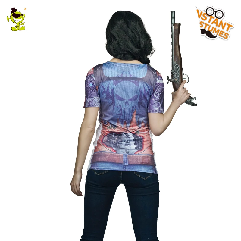 

New 3D Printed T-shirt Costume Women's Halloween Sexy Figure Printed T-shirt Fancy Outfit Costumes