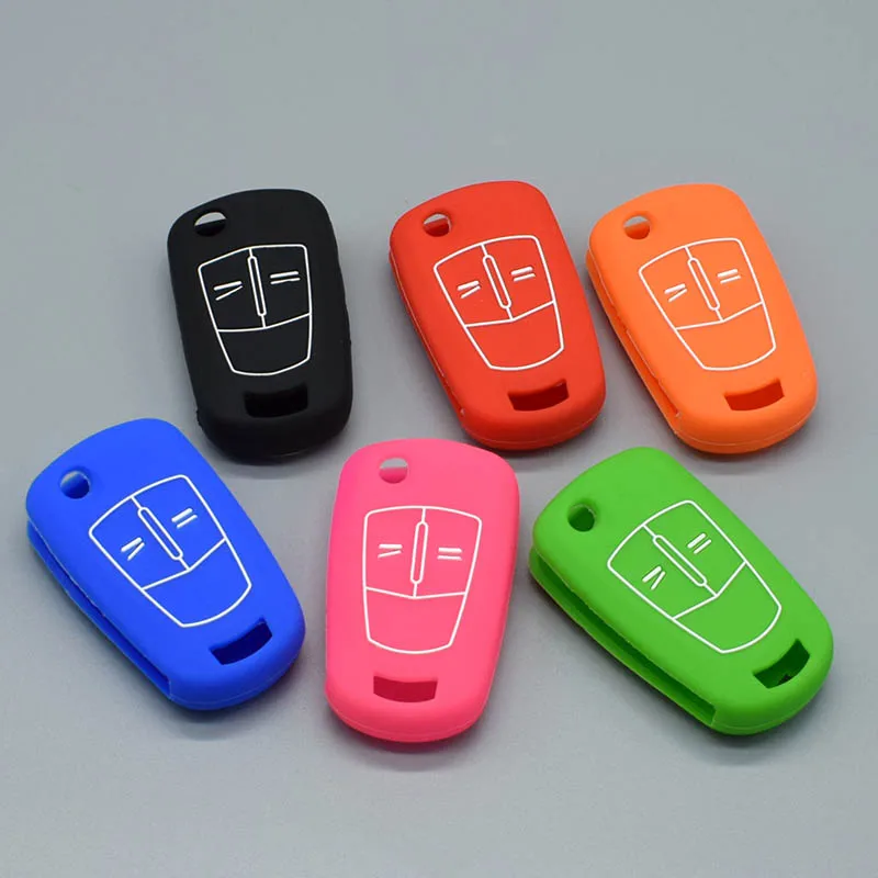 

For Opel Vectra C Astra H Corsa D Zafira 2 Buttons Flip Folding Remote Key protector Silicone car key Cover Case set