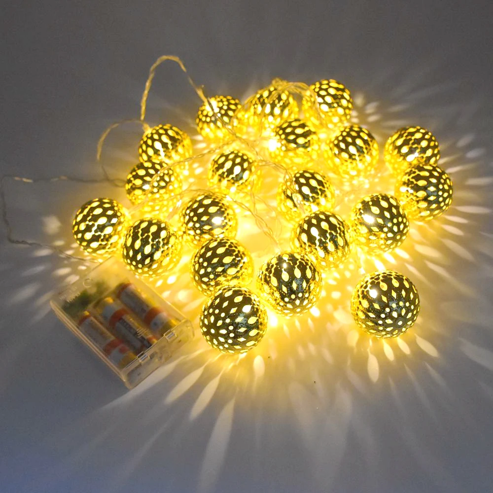 20 40 LED мяч сказочные декоративные световые гирлянды на батарейках Рождество