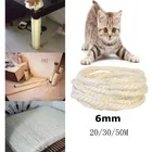 Веревка сизалевая 6 мм для кошек, Когтеточка для изготовления игрушек, сделай сам, материал для стола, стула, ножек стула, затачивания когтей 20