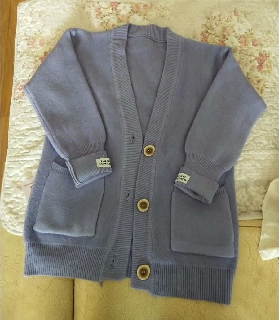 Женский кашемировый кардиган повседневный однобортный Свободный с V-образным