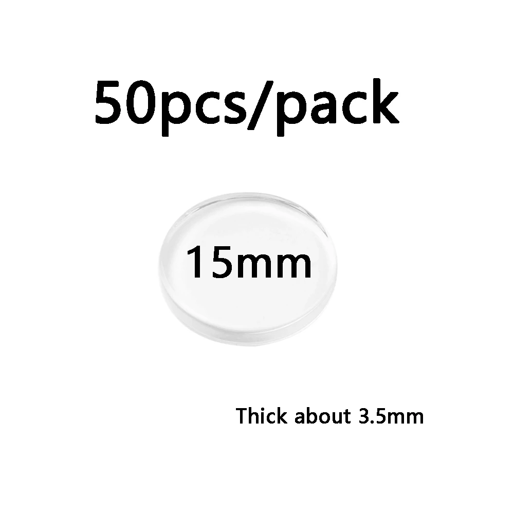 Both side flat 15mm 10 мм-30 мм с обеих сторон плоские круглые прозрачные стеклянные кабошоны для изготовления подвесных ювелирных изделий - Цвет: Both side flat 15mm