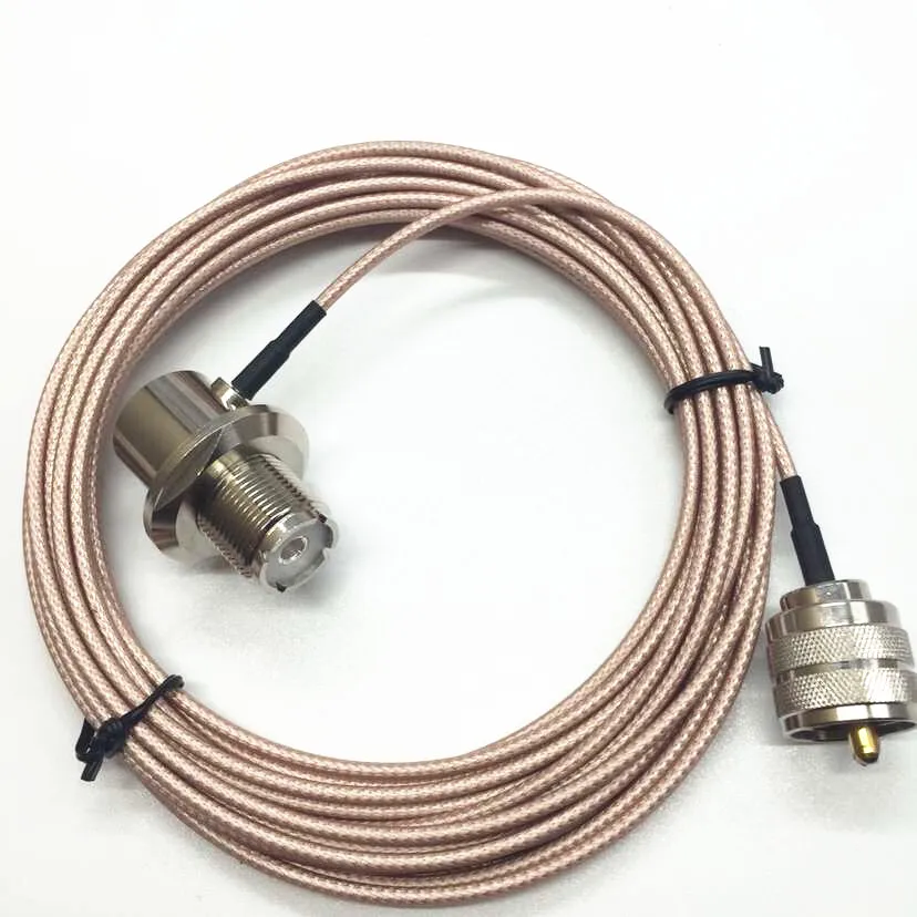 5 Meter Coaxial Cable PL-259 UHF Male to Female for YAESU ICOM KENWOOD Mobile Radio Walkie Talkie Antenna Pink Line Accessories