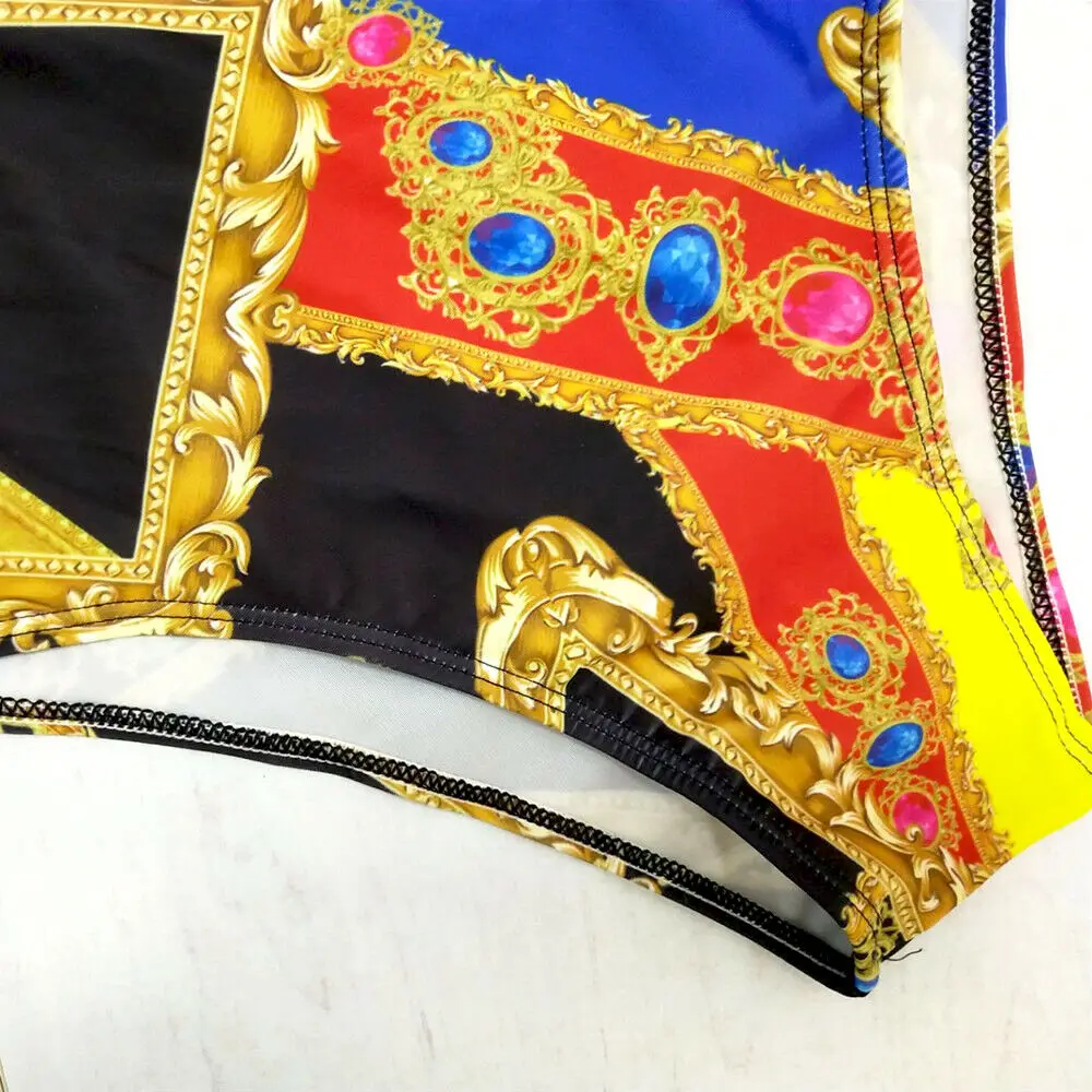 2019 сексуальный полый женский цельный купальник с принтом Монокини купальный