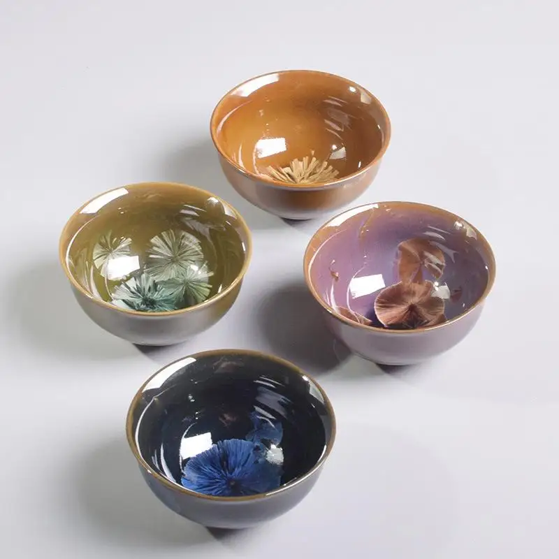 Новинка 1 шт. китайская чайная чашка с Красной глазурью фарфоровая традиционное