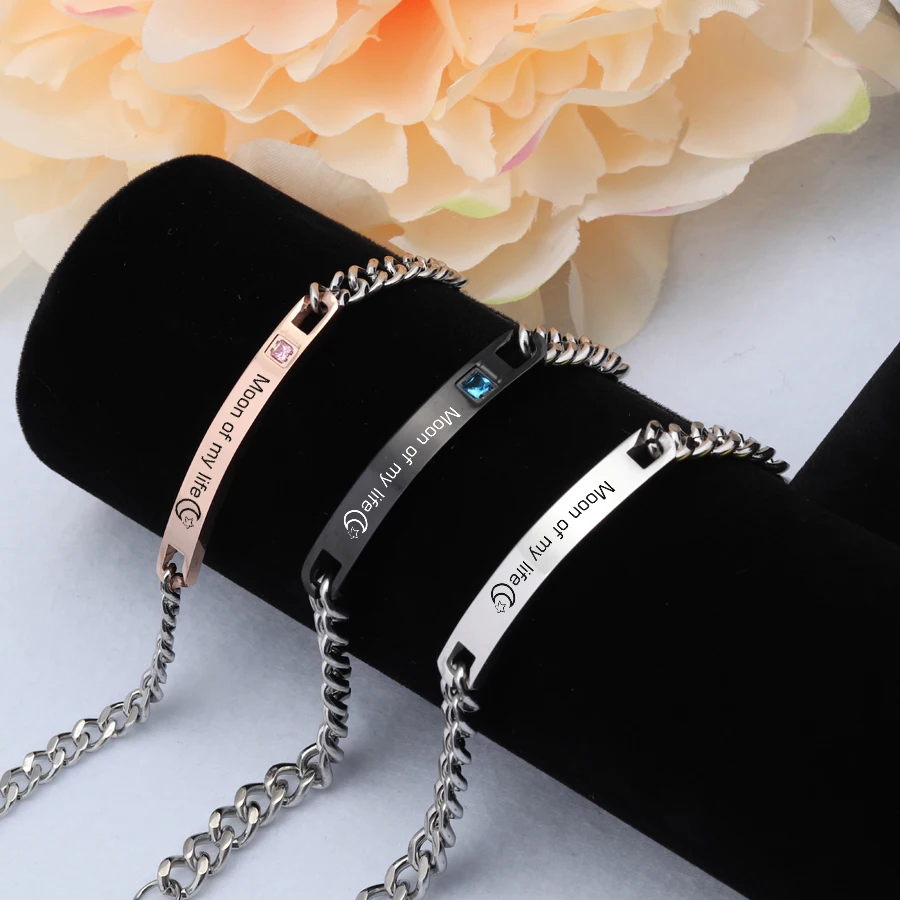 FLYANGEL Crystal Engraved Bracelet Moon Of My Life Exquisite Adjustable Bangle Jewelry Accessories Gifts For Friend Lover | Украшения и