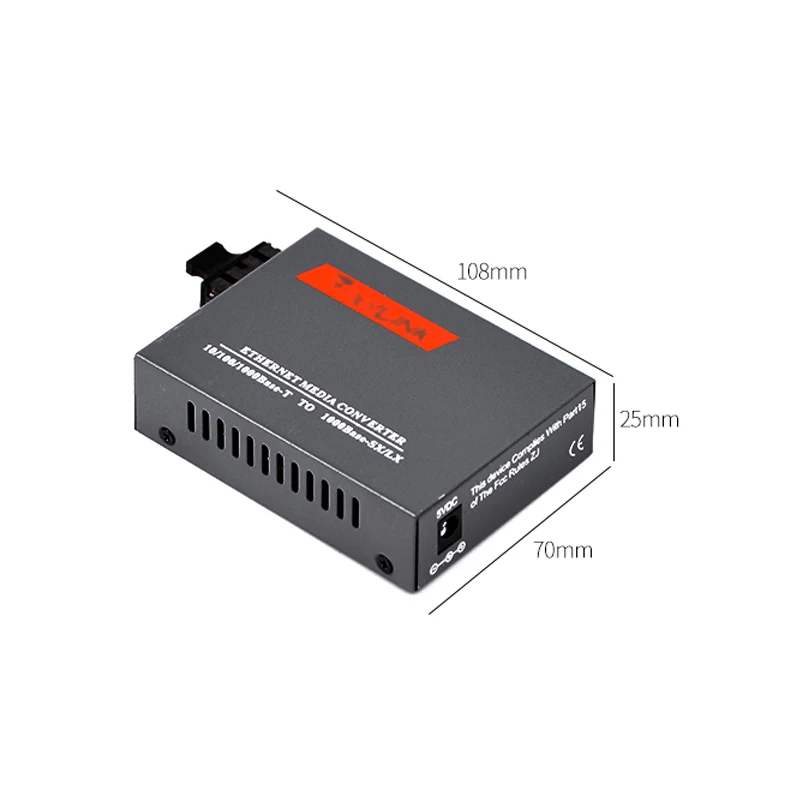 Оптоволоконный приемопередатчик 1 шт. Φ 10/100/1000 м RJ45 + 2 порта SC км одномодовый