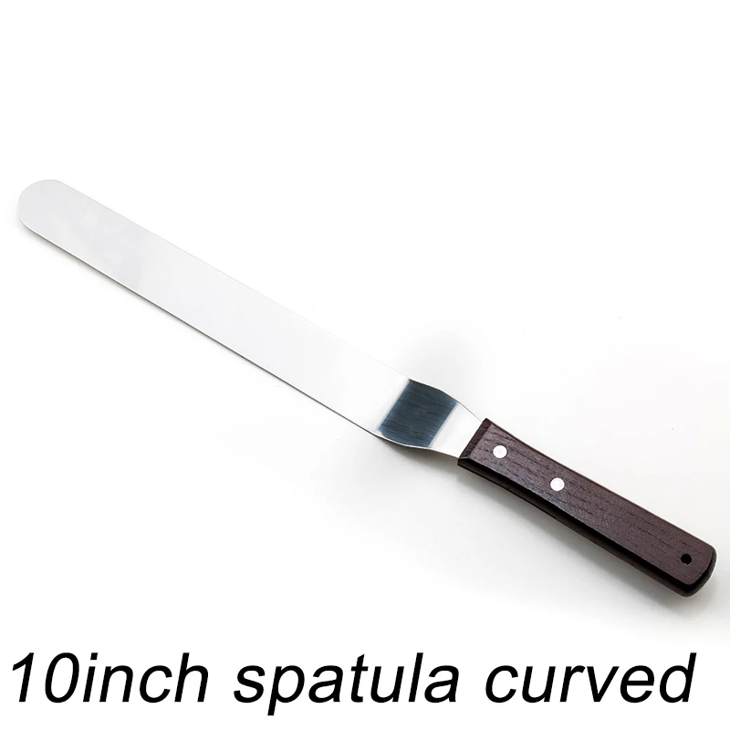 10inch spatula Curve Нержавеющая сталь масло торт Ножи гладкой шпатель крем глазурью глазурь шпатели выпечки Кухня Кондитерские украшения торта инструменты - Цвет: 10inch spatula Curve