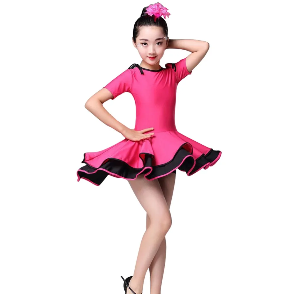 Girls Latin Rumba Dance Dress Flamenco Tango Ballroom Dancing wear Costumes Match Headpiece | Детская одежда и обувь