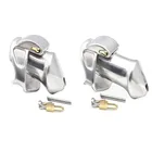 Мужское устройство верности из нержавеющей стали 316L с 2 волшебными замками, клетка на член, кольца на пенис, Пояс верности, БДСМ секс-игрушки для мужчин