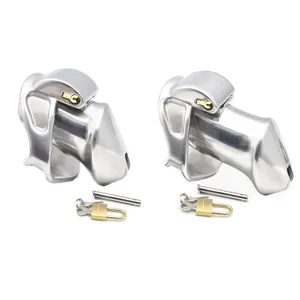 Мужское устройство верности из нержавеющей стали 316L с 2 волшебными замками, клетка на член, кольца на пенис, Пояс верности, БДСМ секс-игрушки для мужчин