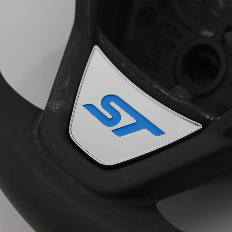 3D St наклейка на руль с блестками ABS хромированная или углеродная накладка s для автомобиля Ford Fiesta Ecosport 2009- авто аксессуары