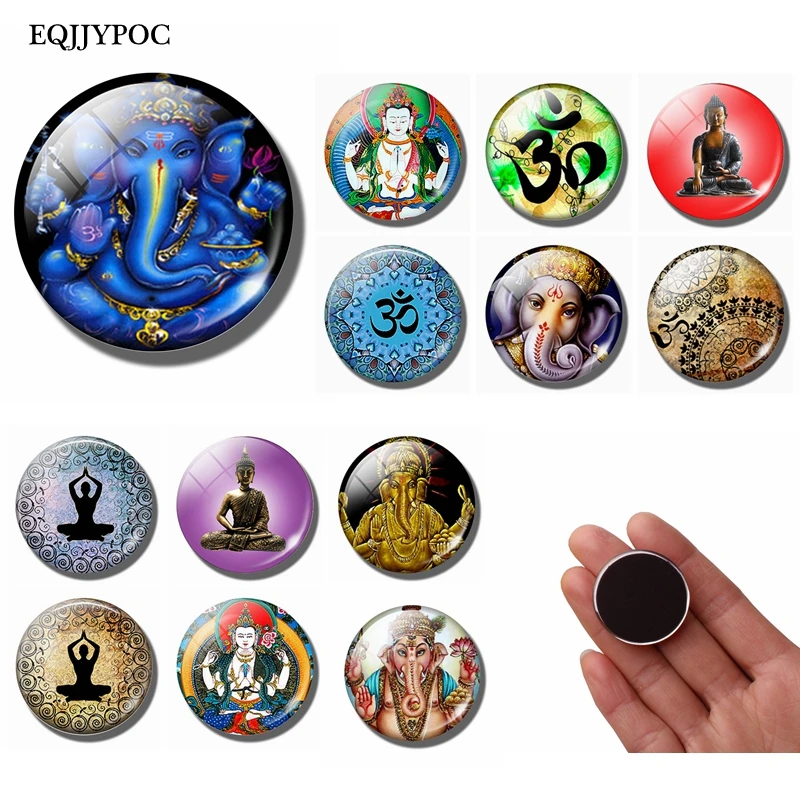 Магнит на холодильник Ganesha сувенир искусственное стекло Индийский Бог Shiva Yoga Om 30