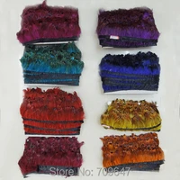 10yardslot5cm height multicolor dyed ringneck pheasant plumage feather trim fringe 8colours availablefeathers for crafts