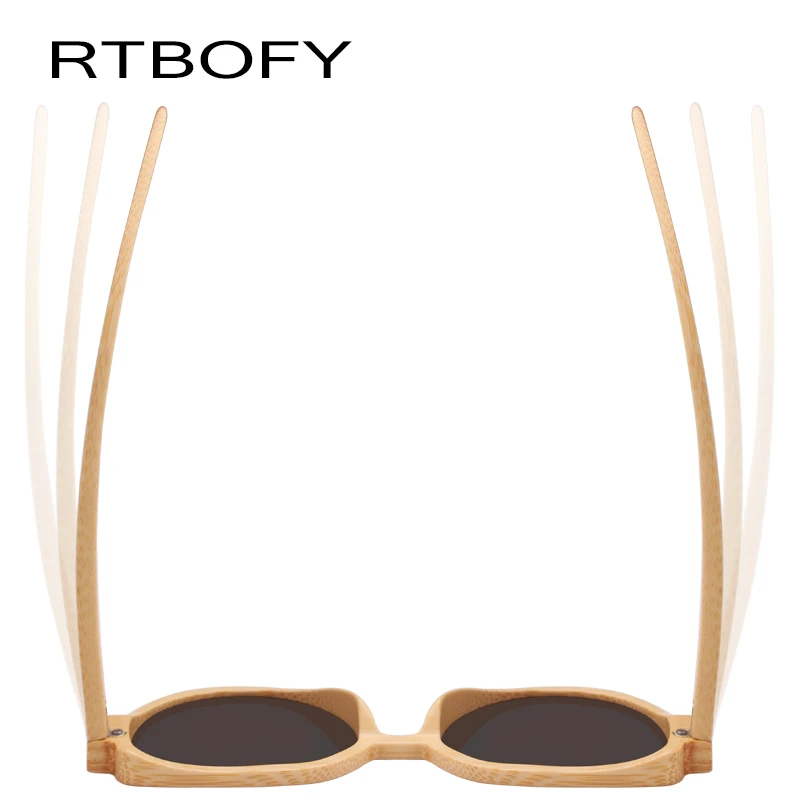 RTBOFY деревянные солнцезащитные очки для женщин Бамбуковая оправа с