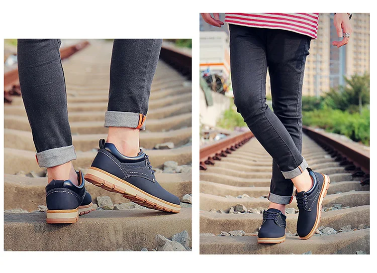 brand new fashion Men's casual leather shoes lace up travel sneaker male oxford Work shoes zapatillas deportivas