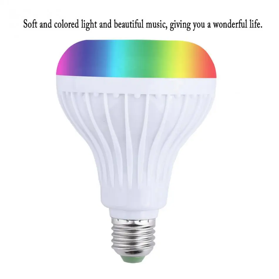 Светодиодсветодиодный RGB смарт лампочка 12 Вт Беспроводная Bluetooth колонка