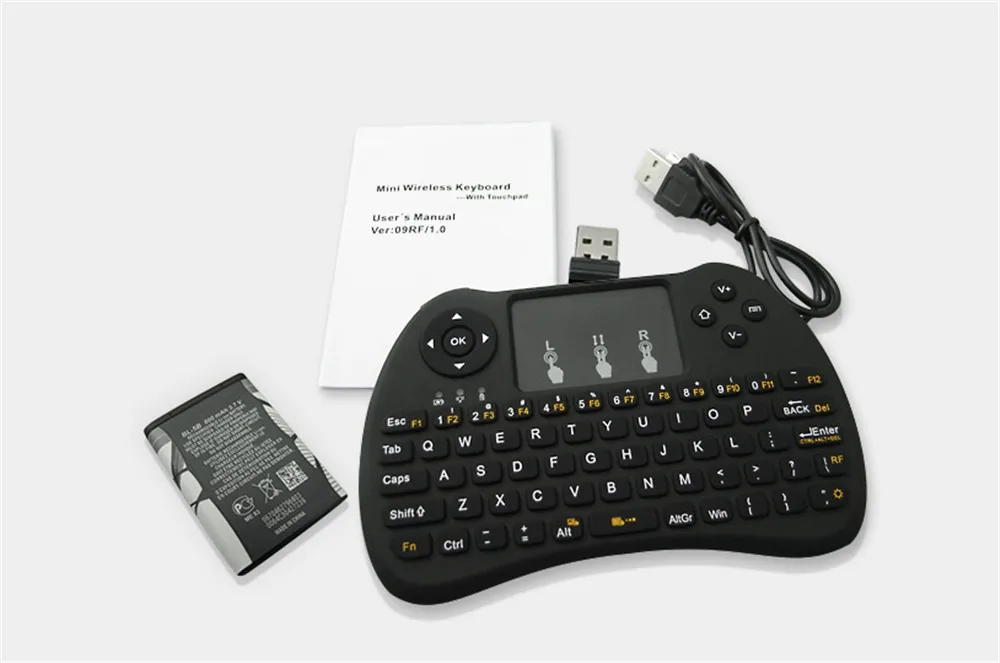 Клавиатура с подсветкой H9 2 4 ГГц Беспроводная Qwerty английская клавиатура тачпадом