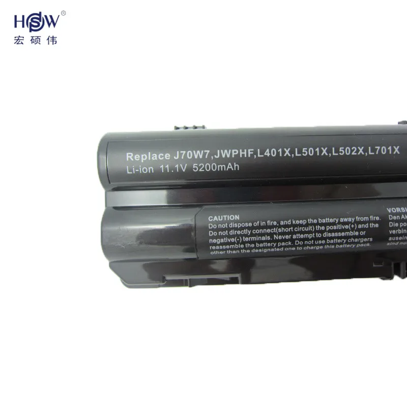 HSW 6 ячеистая для ноутбука Батарея Dell XPS 14 15 17 L401x L501x L502x L701x L702x 312 1123 1127 J70W7 JWPHF R795X WHXY3