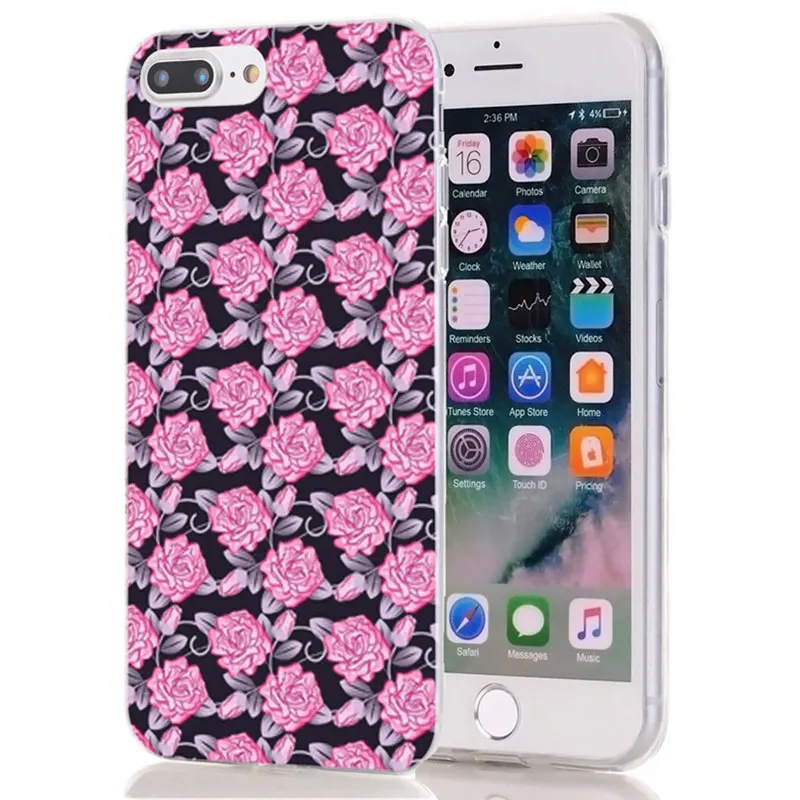 Summer flowers Phone Case For iPhone 6 6S Plus 7 7Plus 8 8Plus X Clear Soft TPU Cover Cases B830 |