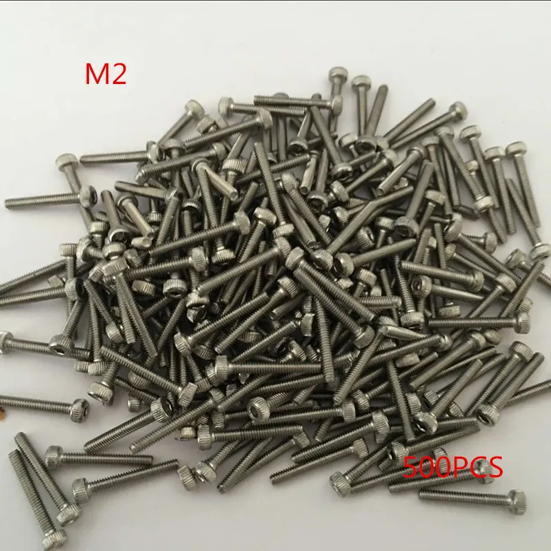 M2 series 500pcs Stainless steel hex socket screws M2*3/4/5/6/8/10-30 mm cylinder head bolt cup | Обустройство дома