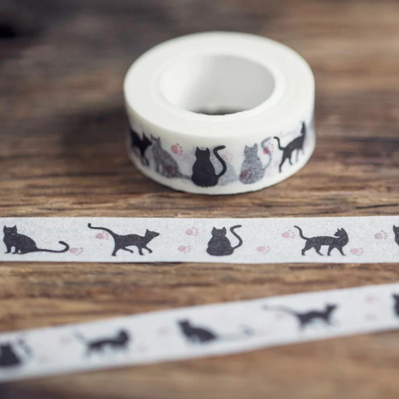1,5 см* 10 м Hallowmas Cat Васи клейкие ленты DIY украшения Скрапбукинг планировщик маскирования клейкие ленты кавайная клейкая лента канцелярские