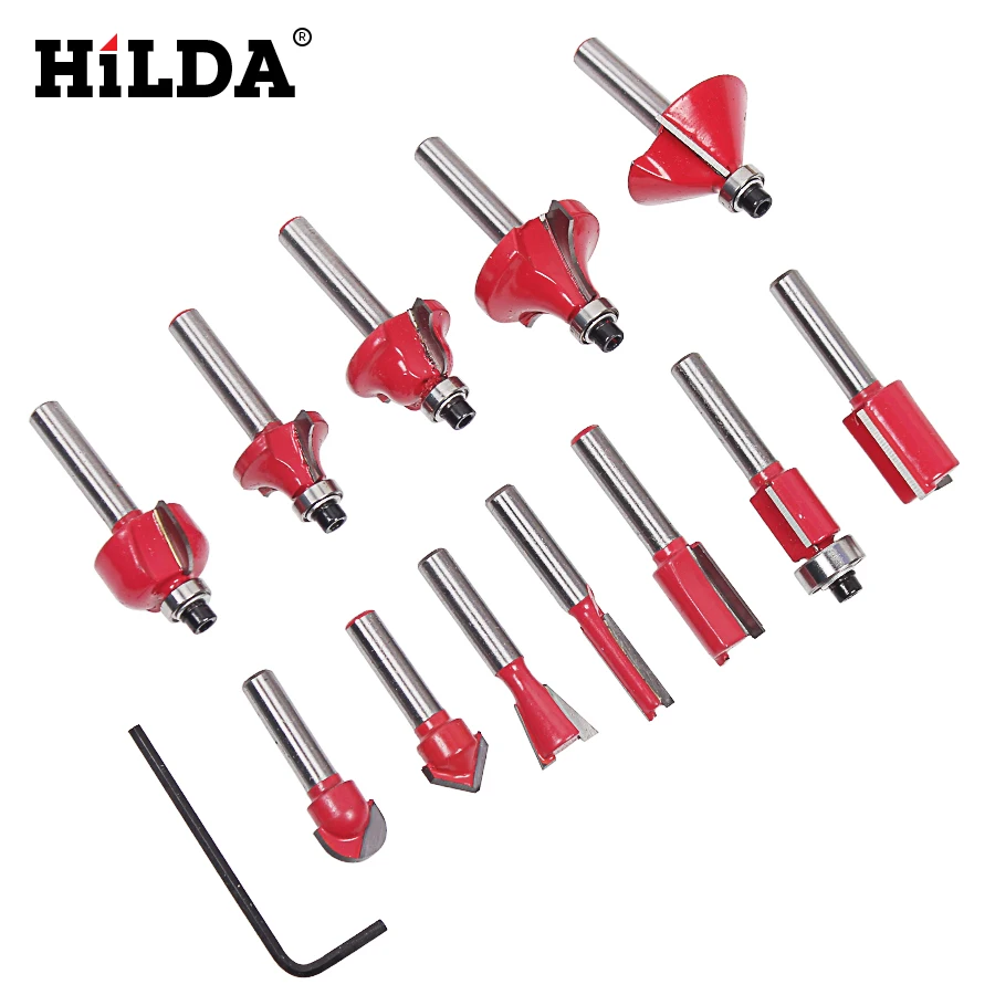 HILDA 12 шт. набор фрез для фрезерования 8 мм резки древесины с прямым хвостовиком
