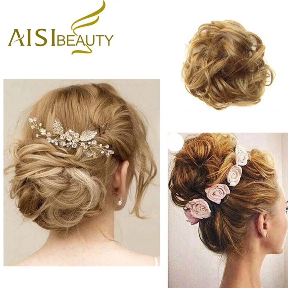 AISI BEAUTY, синтетические волосы, шиньон, Пончик, черный, коричневый, кудрявые волосы, пучок, шиньон, эластичные волосы, канатная Резиновая лента для наращивания волос