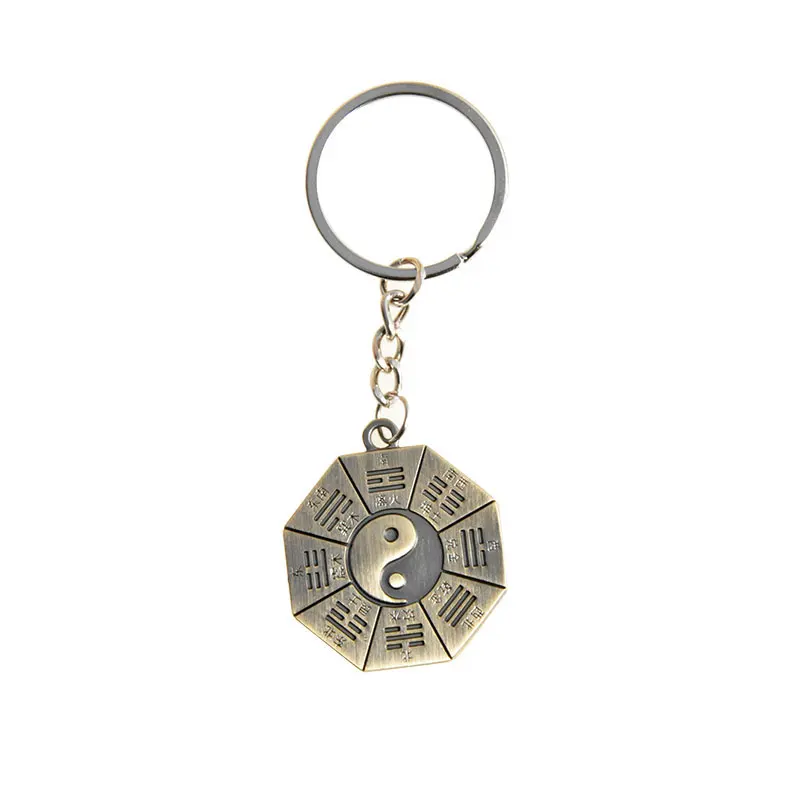 Feng Shui Tai Chi Bagua медный зеркальный брелок китайские 8 шестиграммовые зеркальные