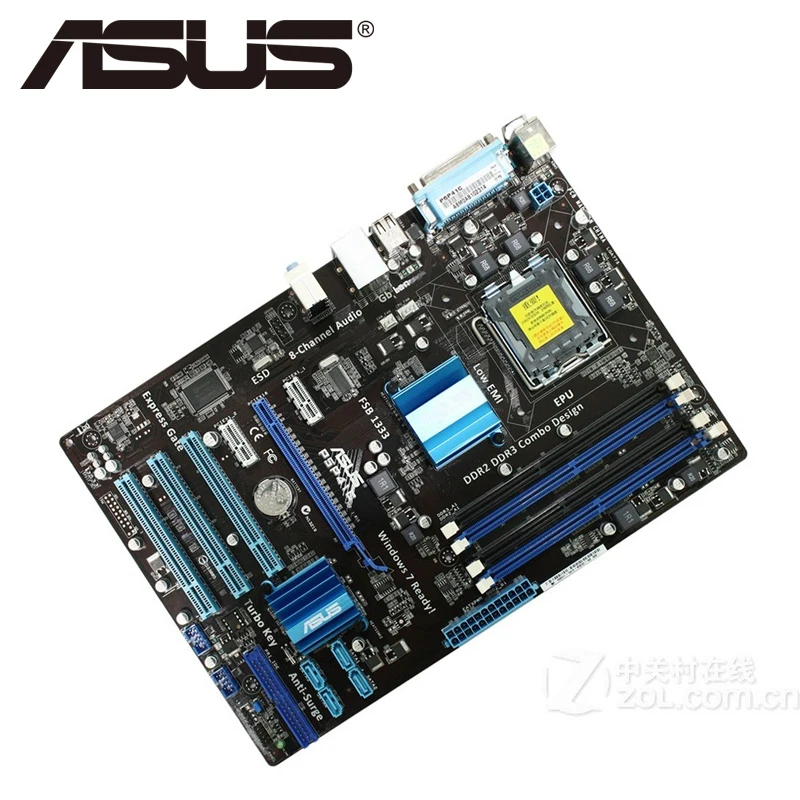 Настольная Материнская плата Asus P5P41C P41 Socket LGA 775 Q8200 Q8300 DDR2/3 16G ATX UEFI BIOS оригинальная